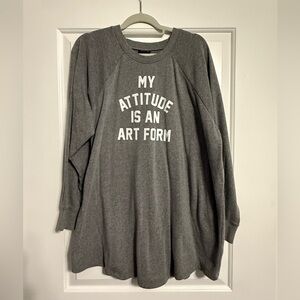Torrid Gray Sweater with White Text